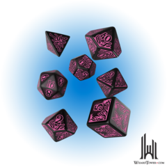 CALL OF CTHULHU DICE SET: BLACK/MAGENTA SET